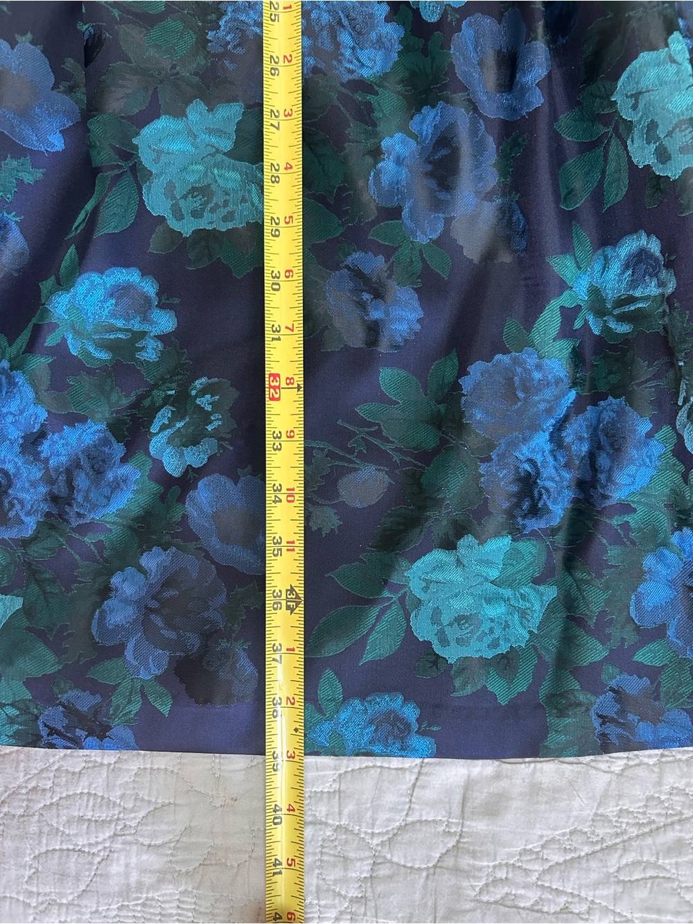 Jessica Howard Navy Blue Floral Fit & Flare Dress Size 16 - Picture 4 of 10